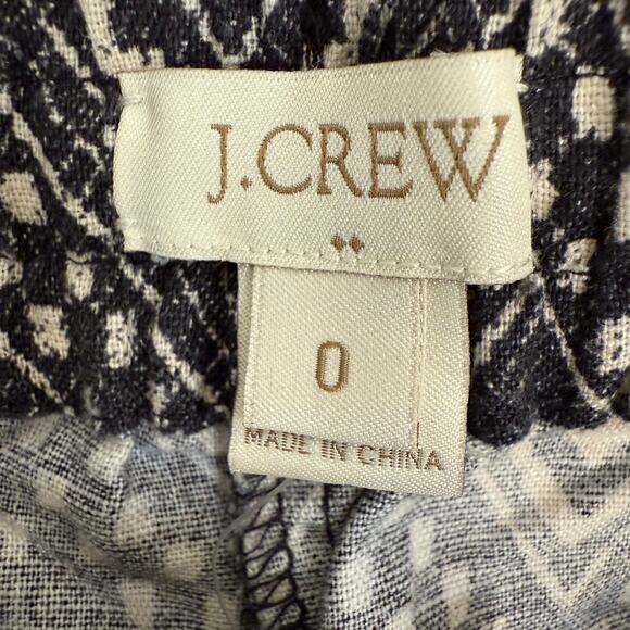 J.Crew Black White Geometric Print Pants | Drawstring Boho Artsy | NWT Size 0 - Picture 5 of 10